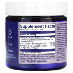 Thành phần vi chất của Wellness Inside & Out Calm Sleep Waves 30 Tablets 840317300048