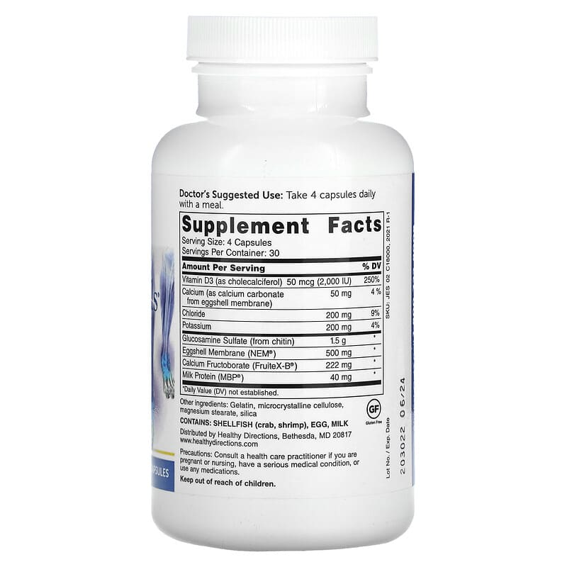 Whitaker Nutrition Joint & Bone Essentials 120 Capsules 2 Thành phần vi chất của Whitaker Nutrition Joint & Bone Essentials 120 Capsules 678829213101