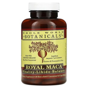 Thực phẩm chức năng Whole World Botanicals Royal Maca 250 mg 180 Gel Caps 691195001028