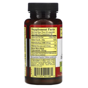 Thành phần vi chất của Whole World Botanicals Royal Maca Plus For Women 550 mg 90 Veggie Caps 691195001080