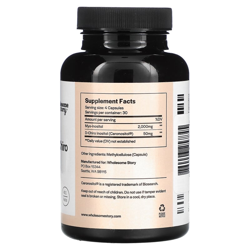 Wholesome Story Myo & D-Chiro Inositol 120 Vegetarian Capsules 2 Thành phần vi chất của Wholesome Story Myo & D-Chiro Inositol 120 Vegetarian Capsules 860003257845