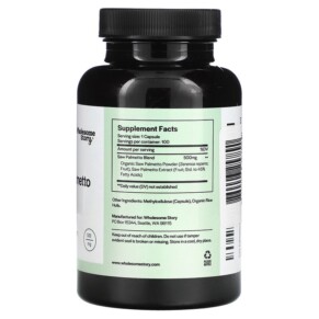 Thành phần vi chất của Wholesome Story Saw Palmetto 500 mg 100 Vegetarian Capsules 860003257890