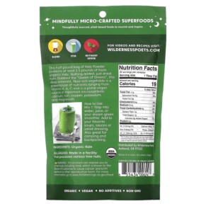 Thành phần vi chất của Wilderness Poets LLC Kale Powder 8 oz (226 g) 855434006247