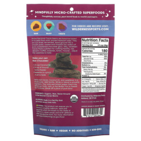 Thành phần vi chất của Wilderness Poets LLC Organic Arriba Nacional Cacao Paste Dark Chocolate 8 oz (226 g) 891617002644