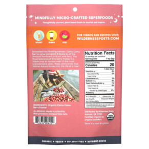 Thành phần vi chất của Wilderness Poets LLC Organic Camu Camu Berry Powder 3.5 oz (99 g) 855434006254