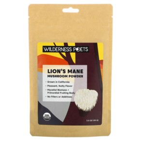 Thực phẩm chức năng Wilderness Poets LLC Organic Lions Mane Mushroom Powder 3.5 oz (99 g) 850028415153