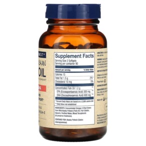 Thành phần vi chất của Wiley's Finest Wild Alaksan Fish Oil Peak DHA 180 Softgels 850044010035