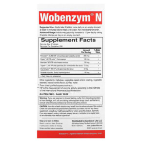 Thành phần vi chất của Wobenzym N Joint Health 800 Enteric-Coated Tablets 310539029282