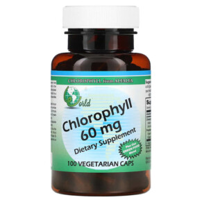 Thực phẩm chức năng World Organic Chlorophyll 60 mg 100 Vegetarian Caps 726899590476