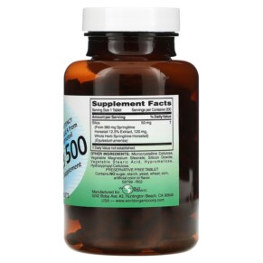 Thành phần vi chất của World Organic Silica 500 200 Tablets 726899597994