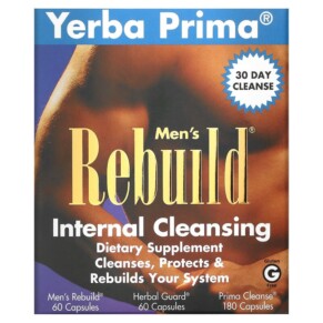 Thực phẩm chức năng Yerba Prima Men's Rebuild Internal Cleansing 3 Part Program 3 Bottles 046352001159