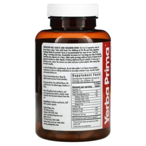 Thành phần vi chất của Yerba Prima Psyllium Husks Caps 180 Capsules 046352001067