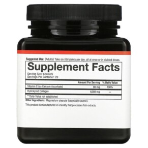 Thành phần vi chất của Youtheory Collagen 1.000 mg 120 Tablets 853244003005