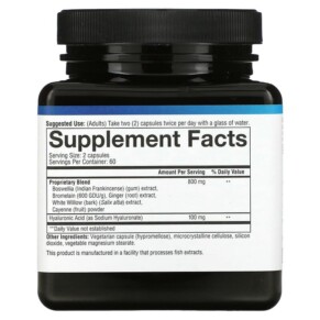 Thành phần vi chất của Youtheory Hyaluronic Acid Advanced Formula 120 Vegetarian Capsules 853244003234