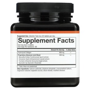 Thành phần vi chất của Youtheory Joint Collagen Advanced Formula + Boswellia 120 Tablets 853244003333