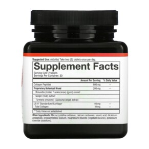 Thành phần vi chất của Youtheory Joint Complex with UC-11 Type 2 Collagen 60 Tablets 850502007522