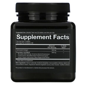 Thành phần vi chất của Youtheory Men Joint Collagen 120 Tablets 853244003470