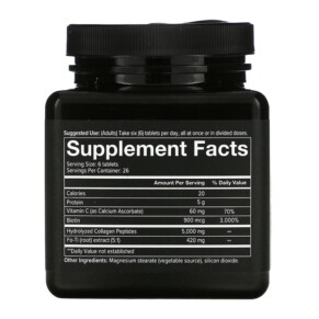 Thành phần vi chất của Youtheory Men's Collagen 160 Tablets 853244003524