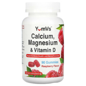 Thực phẩm chức năng Yum-Vs Calcium Magnesium & Vitamin D Raspberry 90 Gummies 810048610082