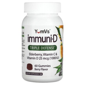 Thực phẩm chức năng Yum-Vs Elderberry Vitamin C & Vitamin D Triple Defense Berry 60 Gummies 810048610129