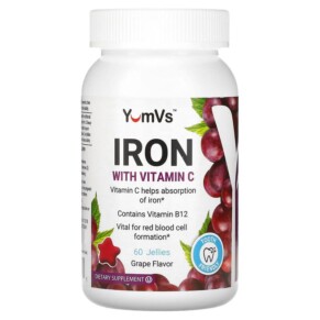 Thực phẩm chức năng Yum-Vs Iron with Vitamin C Grape 60 Jellies 899105001711