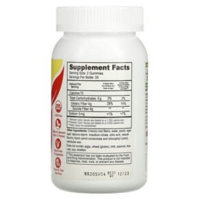 Thành phần vi chất của Yum-Vs Kids Prebiotic Fiber Zero Berry 70 Gummies 810048610518