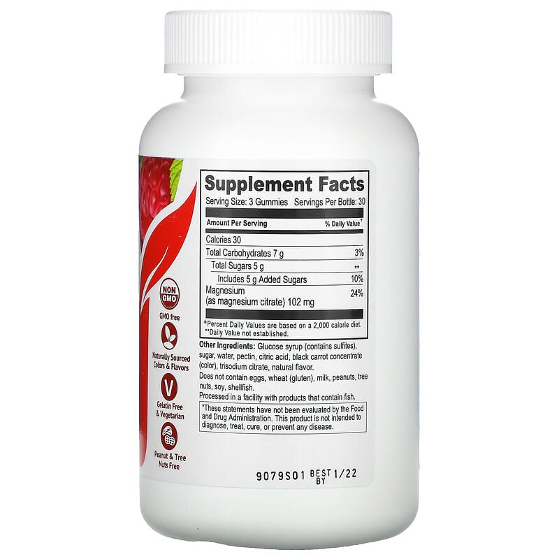 Yum-Vs Magnesium Citrate Raspberry 900 mg 90 Gummies 2 Thành phần vi chất của Yum-Vs Magnesium Citrate Raspberry 900 mg 90 Gummies 810048610761