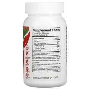 Thành phần vi chất của Yum-Vs Prebiotic Fiber Zero Berry 2 g 60 Gummies 810048610327