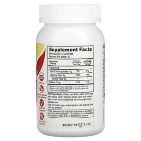 Thành phần vi chất của Yum-Vs Prebiotic Fiber Zero Berry 2 g 60 Gummies 810048610280