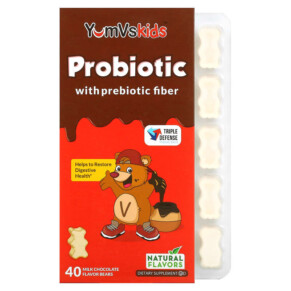 Thực phẩm chức năng Yum-Vs Probiotic with Prebiotic Fiber Milk Chocolate 40 Bears 899105001643