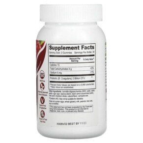 Thành phần vi chất của Yum-Vs Probiotic Zero Raspberry 60 Gummies 810048610310