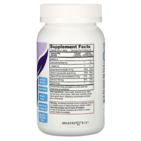 Thành phần vi chất của Yum-Vs Pure Iron with Vitamin C Grape 60 Jellies 899105001674