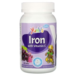 Thực phẩm chức năng Yum-Vs Pure Iron with Vitamin C Grape 60 Jellies 899105001674