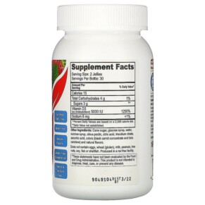 Thành phần vi chất của Yum-Vs Vitamin D Mixed Berry Flavor 5.000 IU 60 Jellies 856023007478