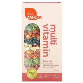 Thực phẩm chức năng Zahler Beauty Daily Multivitamin + Hair Skin & Nail Support with Arava & Silica 60 Capsules 848998082383