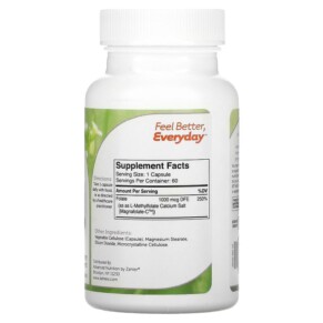 Thành phần vi chất của Zahler Methylfolate 60 Capsules 848998081928