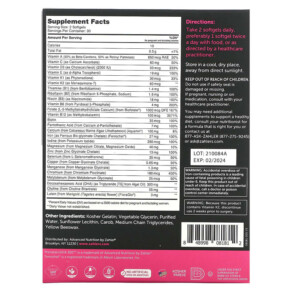 Thành phần vi chất của Zahler Prenatal + DHA 300 Optimal Formula 60 Softgels 848998081812