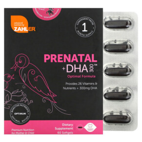 Thực phẩm chức năng Zahler Prenatal + DHA 300 Optimal Formula 60 Softgels 848998081812