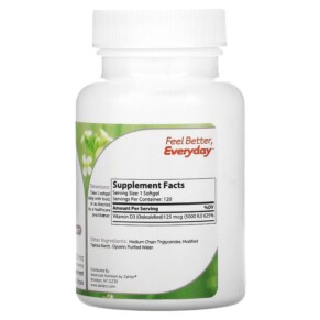 Thành phần vi chất của Zahler Vitamin D3 Advanced D3 Formula 125 mcg (5.000 IU) 120 Softgels 848998000424