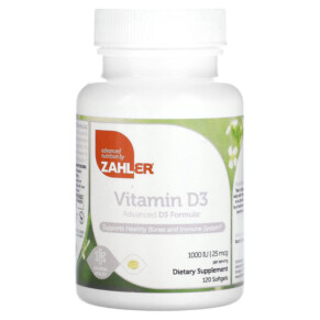 Thực phẩm chức năng Zahler Vitamin D3 Advanced D3 Formula 25 mcg (1.000 IU) 120 Softgels 848998080549