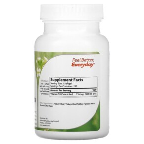 Thành phần vi chất của Zahler Vitamin D3 Advanced D3 Formula 75 mcg (3.000 IU) 250 Softgels 848998000400