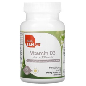 Thực phẩm chức năng Zahler Vitamin D3 Advanced D3 Formula 75 mcg (3.000 IU) 250 Softgels 848998000400