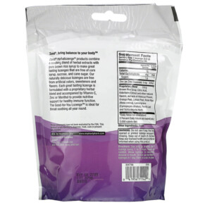 Thành phần vi chất của Zand Herbalozenge Elderberry Zinc Sweet Elderberry 80 Lozenges 041954711420