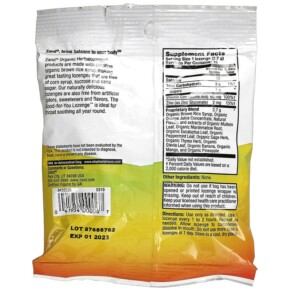 Thành phần vi chất của Zand Herbalozenge Organic Tropical Soother 18 Lozenges 041954000067