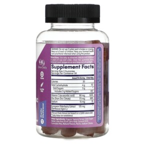 Thành phần vi chất của Zand Immunity Elderberry Zinc With Vitamin C 60 Gummies 041954667437