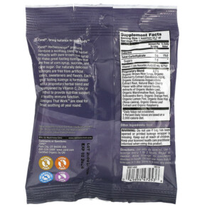 Thành phần vi chất của Zand Naturals Organic Elderberry C Berry Soother 18 Throat Lozenges 041954472536