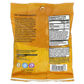 Thành phần vi chất của Zand Naturals Wild Cherry Cherry Honey Soother 15 Throat Lozenges 041954189267