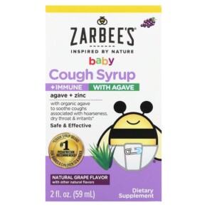 Thực phẩm chức năng Zarbee's Baby Cough Syrup + Immune with Agave Natural Grape 2 fl oz (59 ml) 897233709035