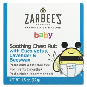 Thực phẩm chức năng Zarbee's Baby Soothing Chest Rub with Eucalyptus Lavender & Beeswax 1.5 oz (42 g) 858438005414