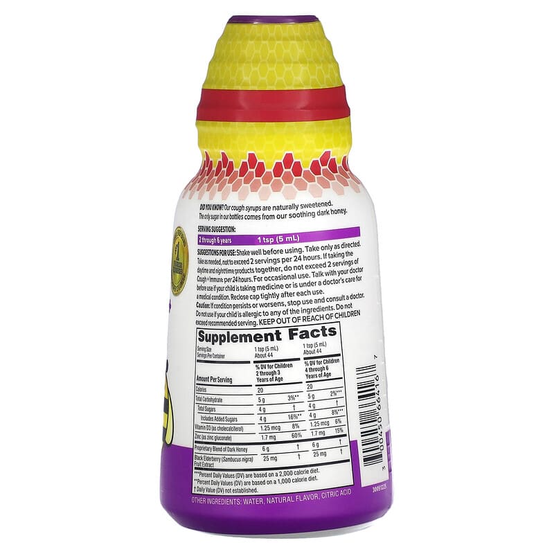 Zarbee's Children's Daytime Cough Syrup + Immune 2-6 Years Natural Mixed Berry 8 fl oz (236 ml) 2 Thành phần vi chất của Zarbee's Children's Daytime Cough Syrup + Immune 2-6 Years Natural Mixed Berry 8 fl oz (236 ml) 300450664167